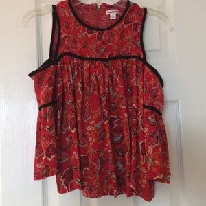 Red Paisley patterned blouse- Women’s